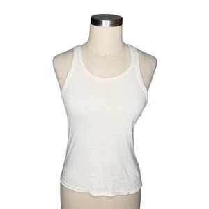 OZMA Tank Top Off White Boy Tank 100% Raw Silk Scoop Neck Women's Size Medium
